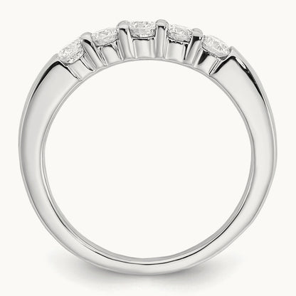 5-Stone Diamond Band, 14K White Gold