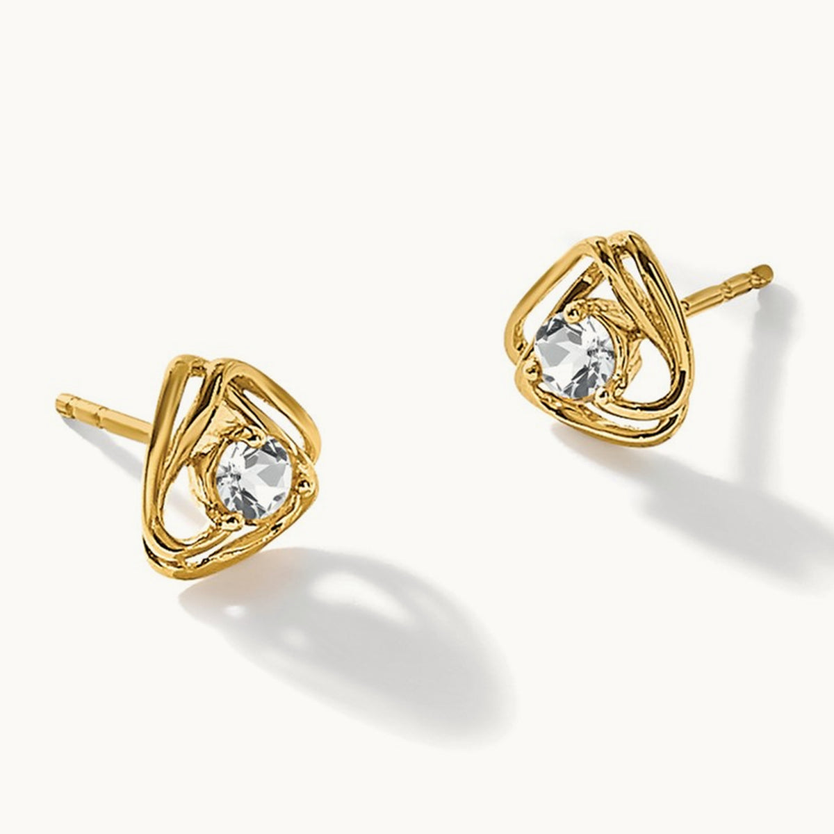 Topaz Post Earrings — 14K Yellow Gold