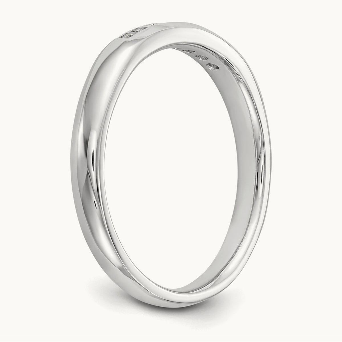 7-Stone Diamond Channel Band, 14K White Gold