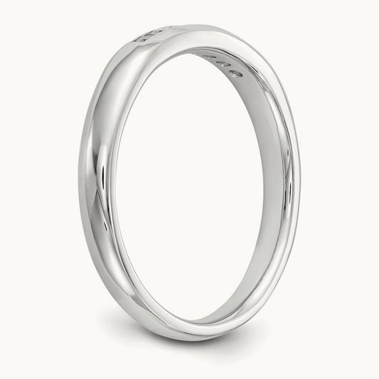 7-Stone Diamond Channel Band, 14K White Gold