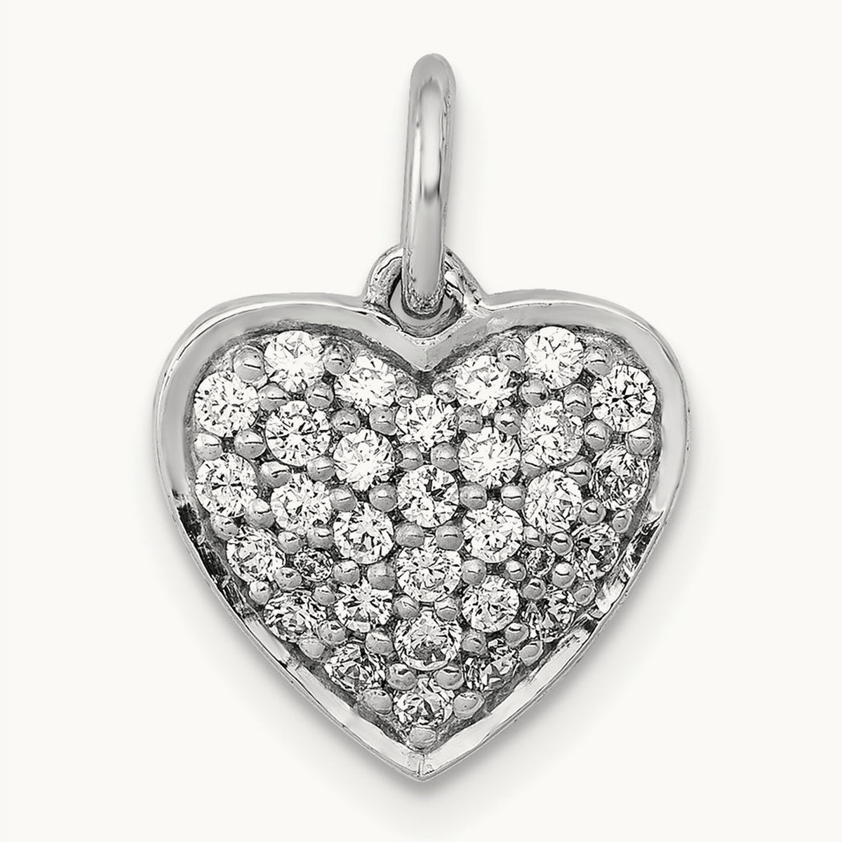 3/8ct. Diamond Heart Pendant, 14K White Gold
