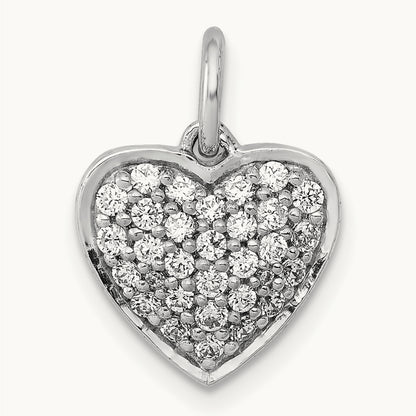 3/8ct. Diamond Heart Pendant, 14K White Gold