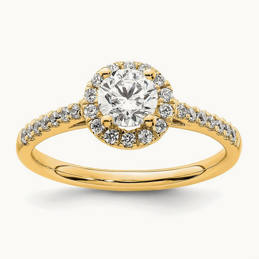 Halo Engagement Ring, 0.75 ct tw Lab-Grown Diamond — 14K Yellow Gold