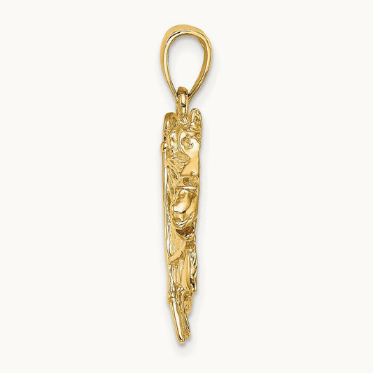 Horse Head w/ Shoe and Crop Charm, 14K