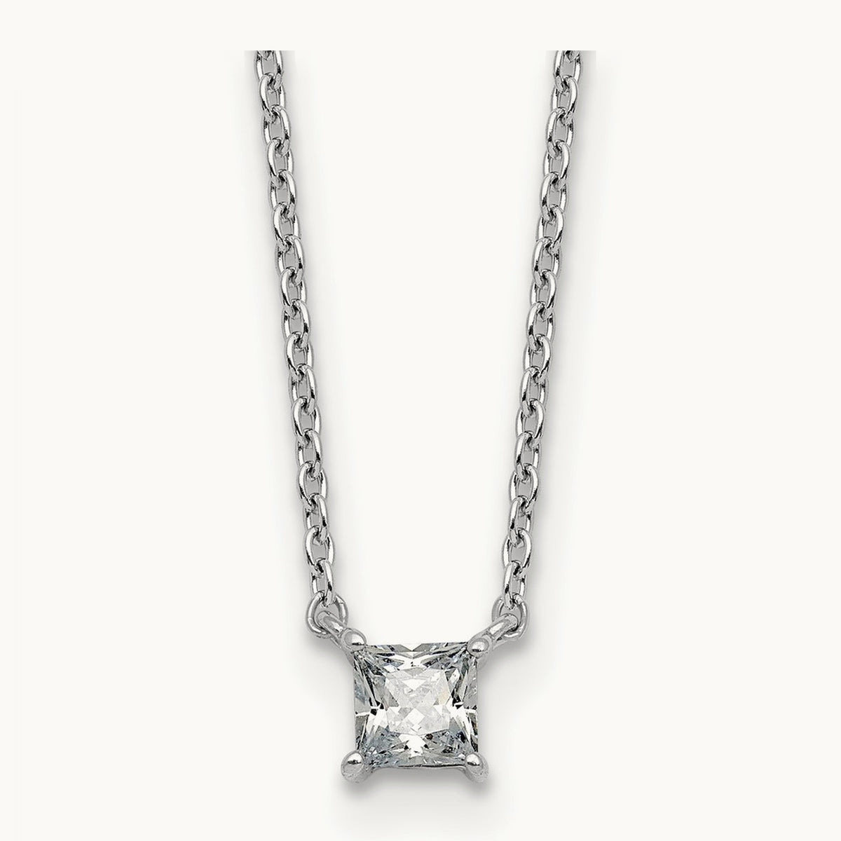 Princess Pendant Necklace, 0.25-4.00 ct tw Lab-Grown Diamond — 1/4 ct, VS (Best), 14K White Gold