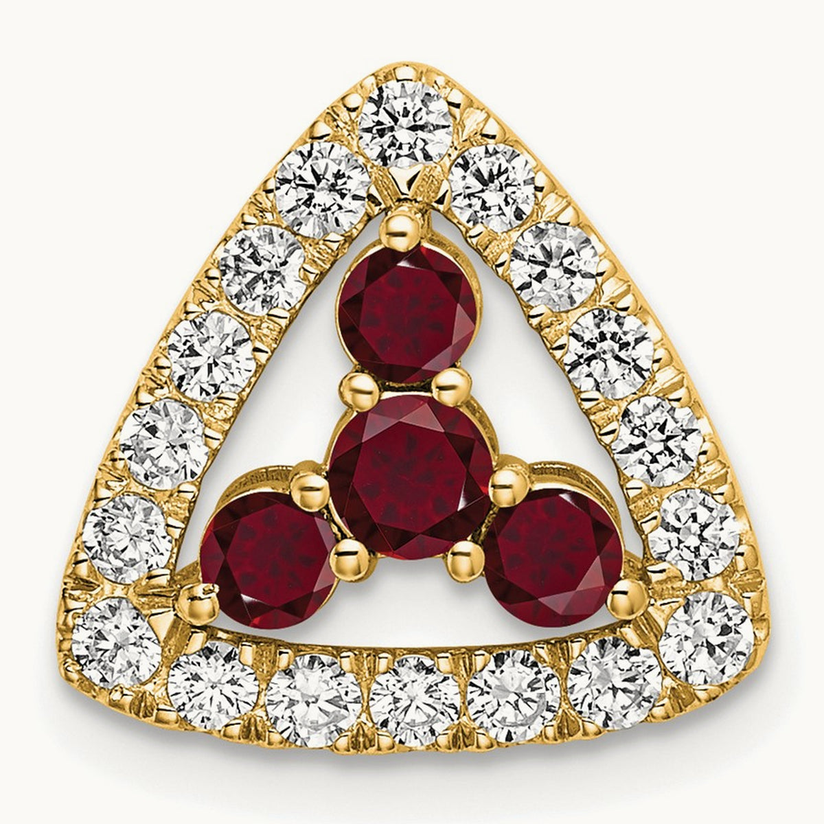 Created Ruby Chain Slide, 0.50 ct tw Lab-Grown Diamond — 14K Yellow Gold