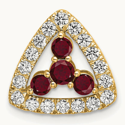Created Ruby Chain Slide, 0.50 ct tw Lab-Grown Diamond — 14K Yellow Gold