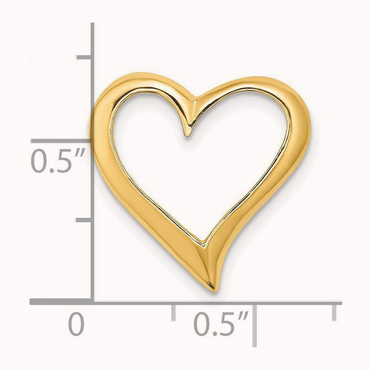 Large Floating Heart Slide — 14K Yellow Gold
