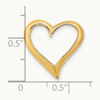 Large Floating Heart Slide — 14K Yellow Gold