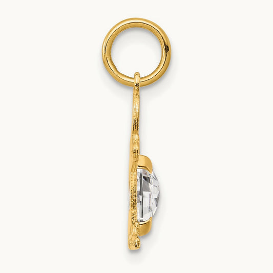 Boy 6x4 Oval Genuine Topaz-April — 14K Yellow Gold