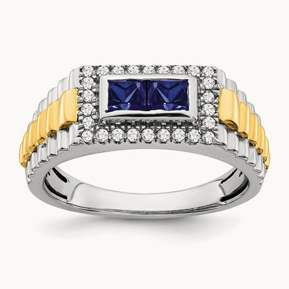 Sapphire and Diamond Mens Ring — photo set