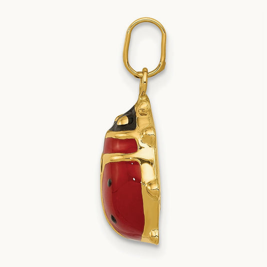 Enameled Ladybug Charm — 19mm