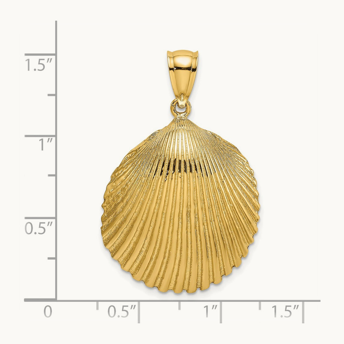 Textured Scallop Shell Charm — photo set