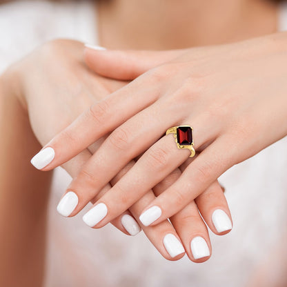 Emerald Cut Garnet ring — photo set