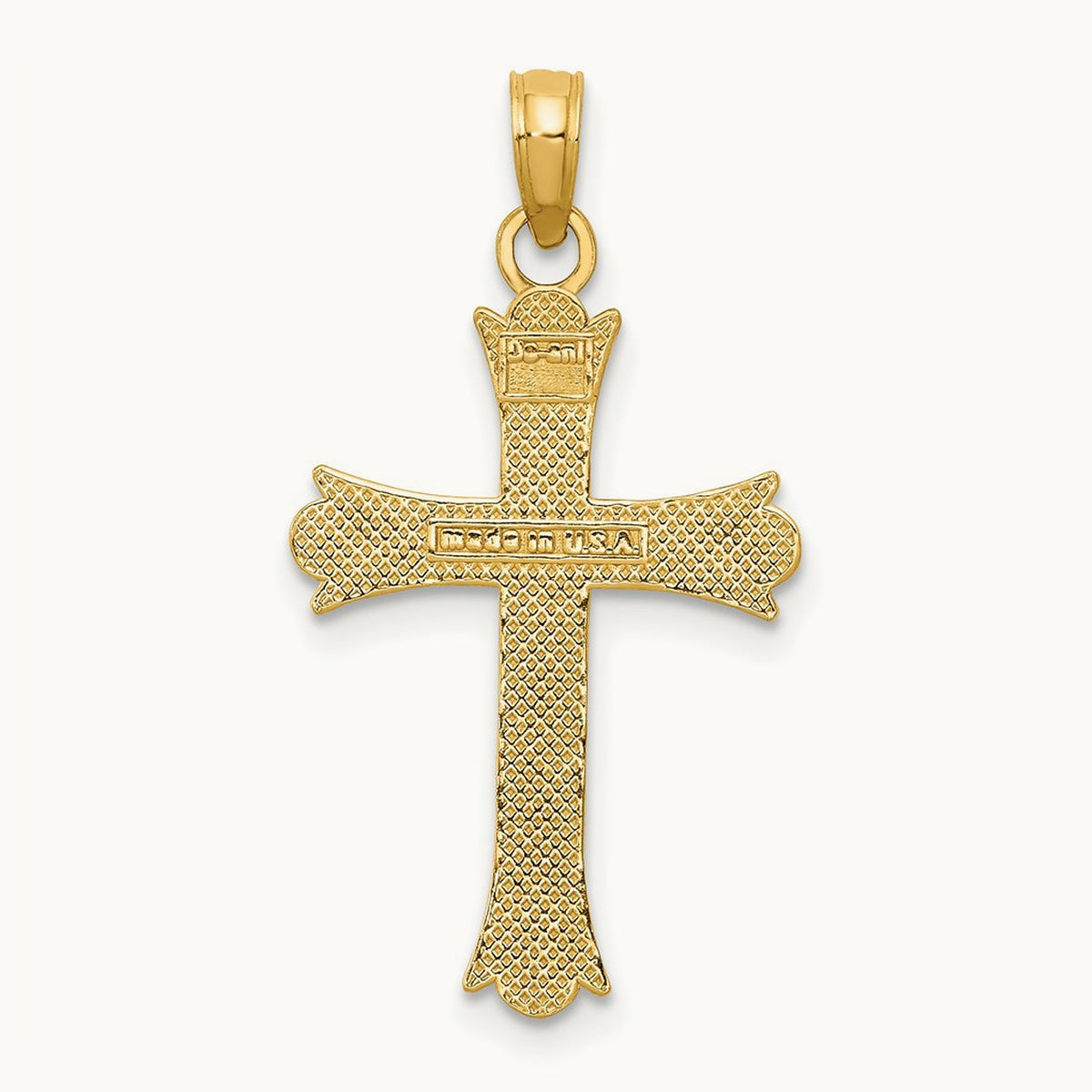 Fleur De Lis Cross Pendant — 14K Yellow Gold