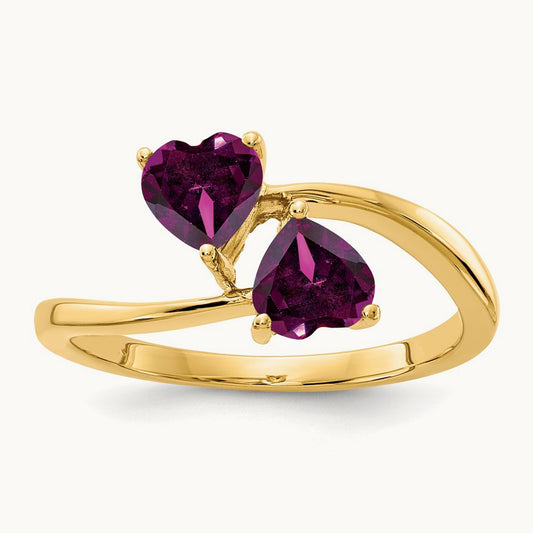 Heart Rhodolite Garnet ring — photo set
