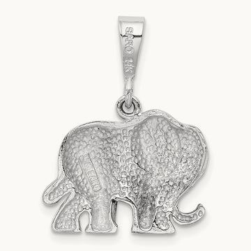 Elephant Charm, 14K White Gold