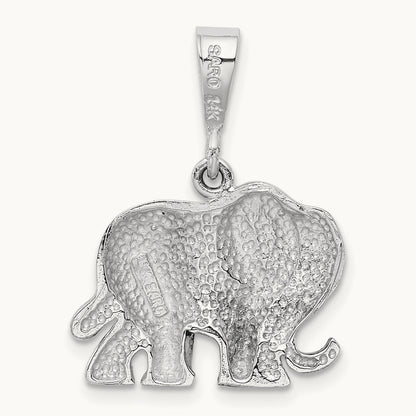 Elephant Charm, 14K White Gold