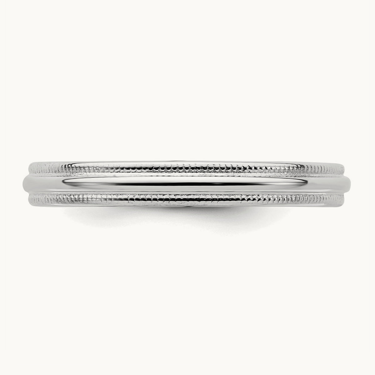 Rhodium-plated Comfort Fit Milgrain Band — photo set (3)