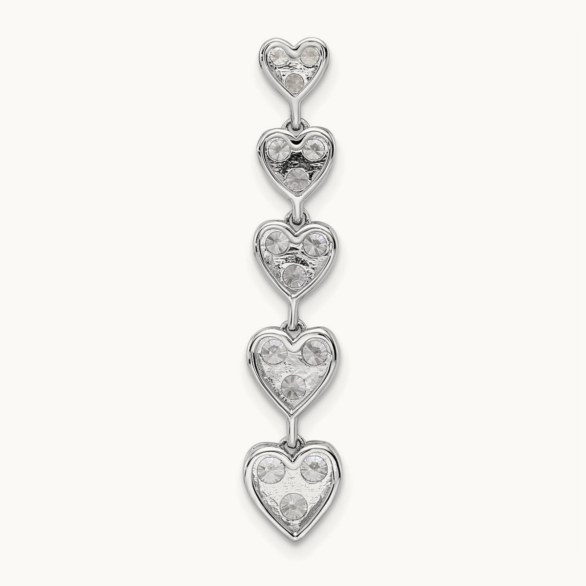 Five Heart Bar Chain Slide, 1.00 ct tw Lab-Grown Diamond