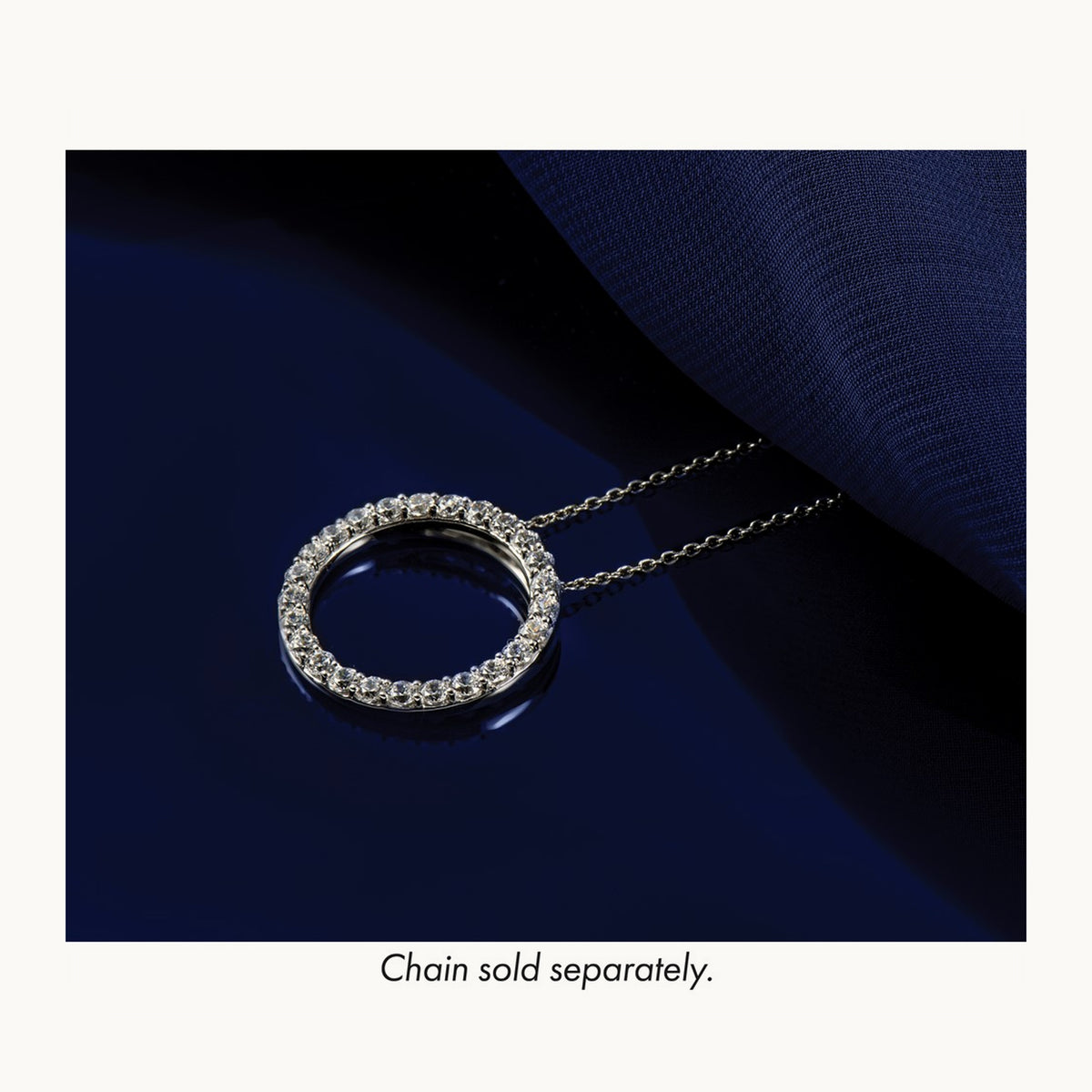 Circle Slide Necklace, 1-3 ct Lab-Grown Diamond — 14K White Gold