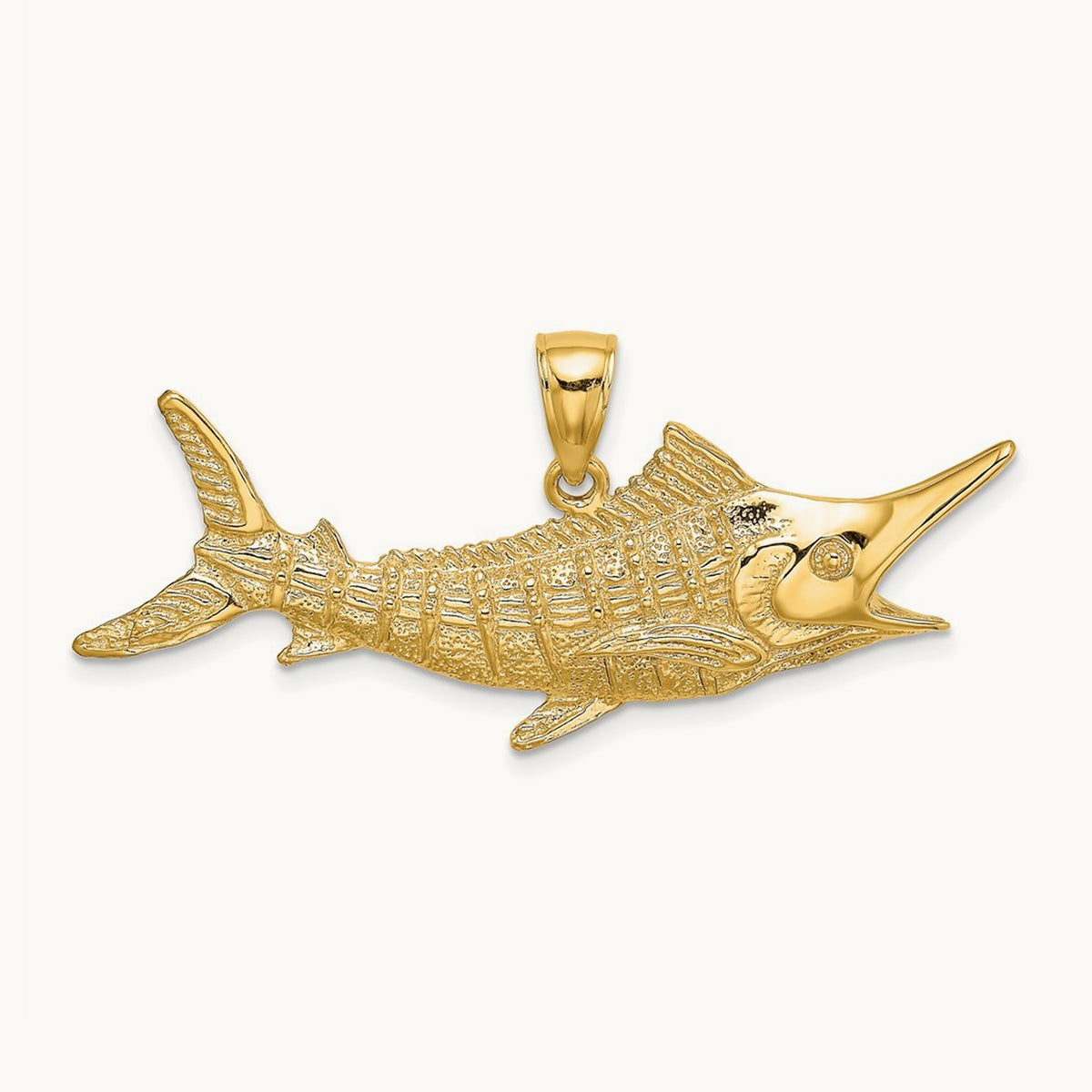 2-D Textured Marlin Fish Charm — 17.6mm