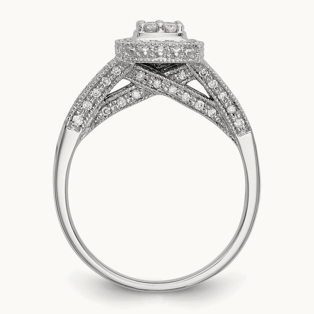 Complete Diamond Cluster Engagement Ring — photo set