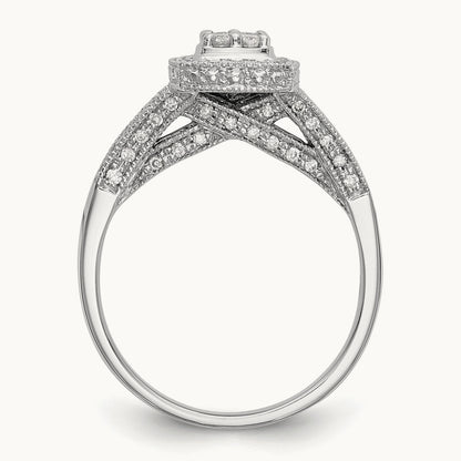 Complete Diamond Cluster Engagement Ring — photo set
