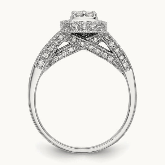 Complete Diamond Cluster Engagement Ring — photo set