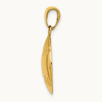 Polished Baseball Charm, 14K
