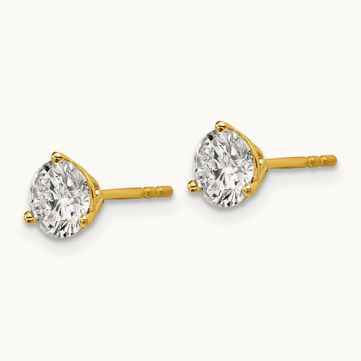 Round Stud Earrings, 0.10-6.00 ct tw Lab-Grown Diamond — 1 1/2 ct, 18K Yellow Gold