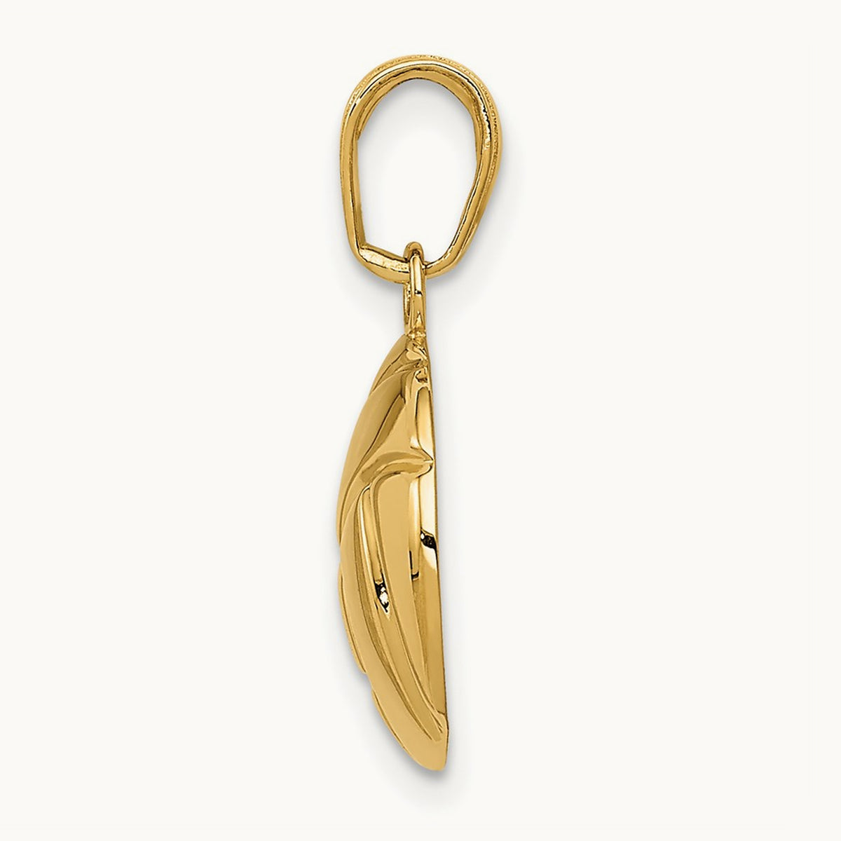 Polished Volleyball Pendant — 14K Yellow Gold