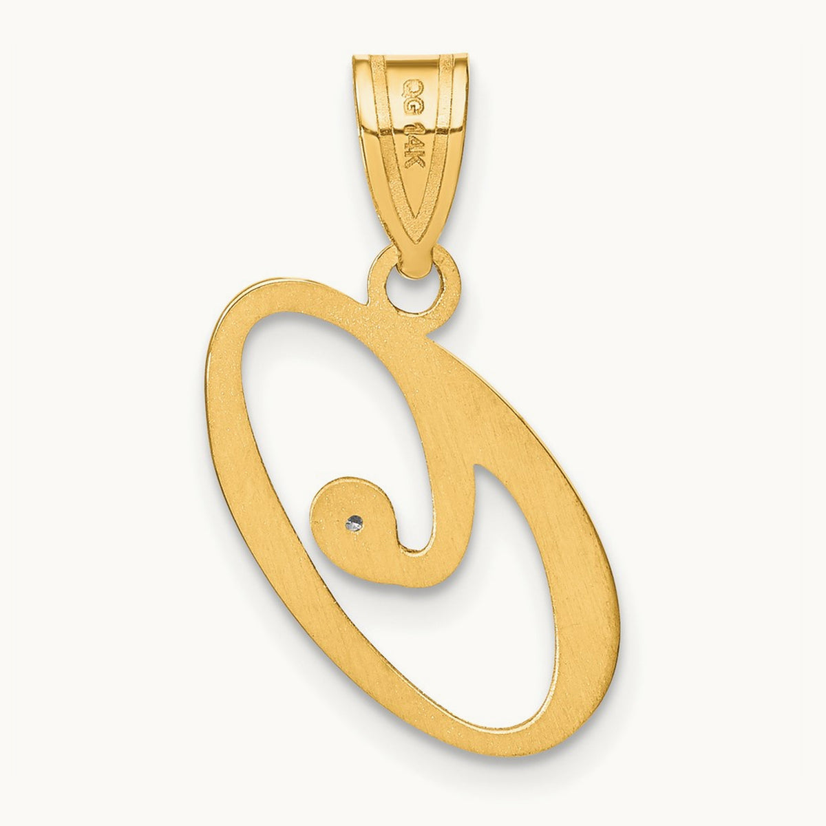 Script Initial Pendant with Diamond — O
