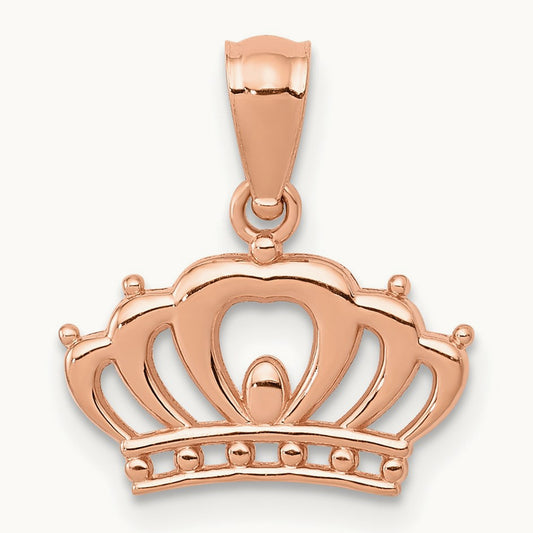 Crown Pendant, 14K Rose Gold