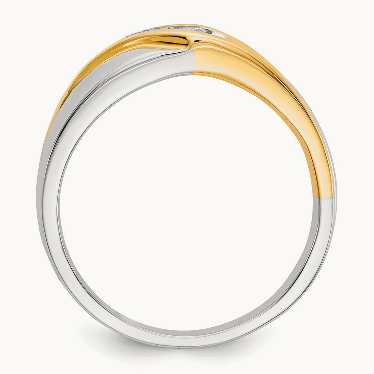 Diamond Mens Ring, 14K Two-tone