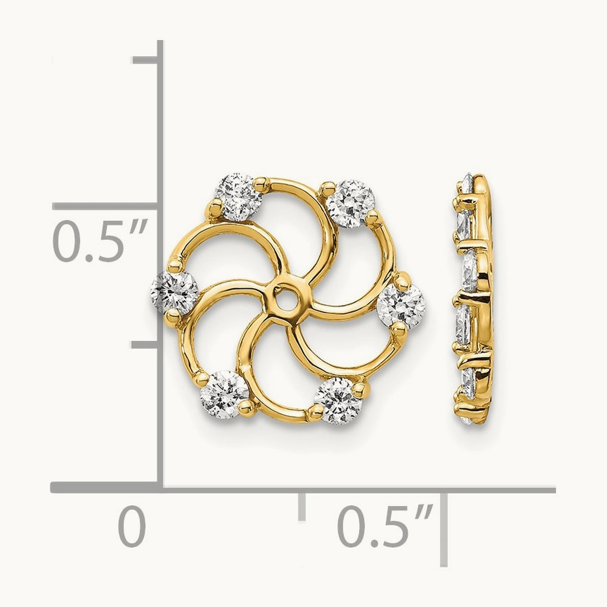 A Diamond Earring Jacket, 14K