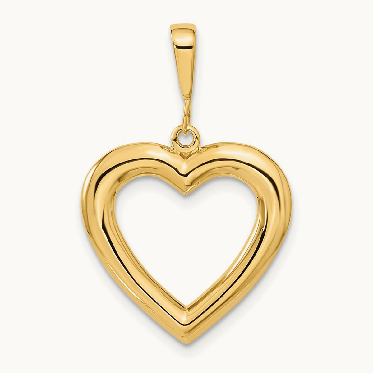 Polished Heart Pendant, 14K