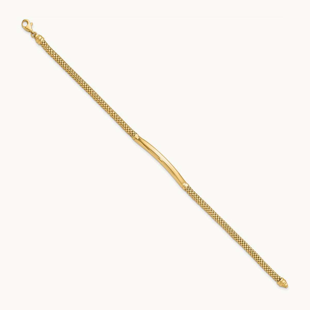 Polished Fancy Bar Bracelet, 14K