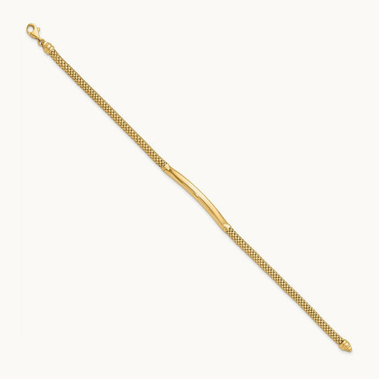 Polished Fancy Bar Bracelet, 14K