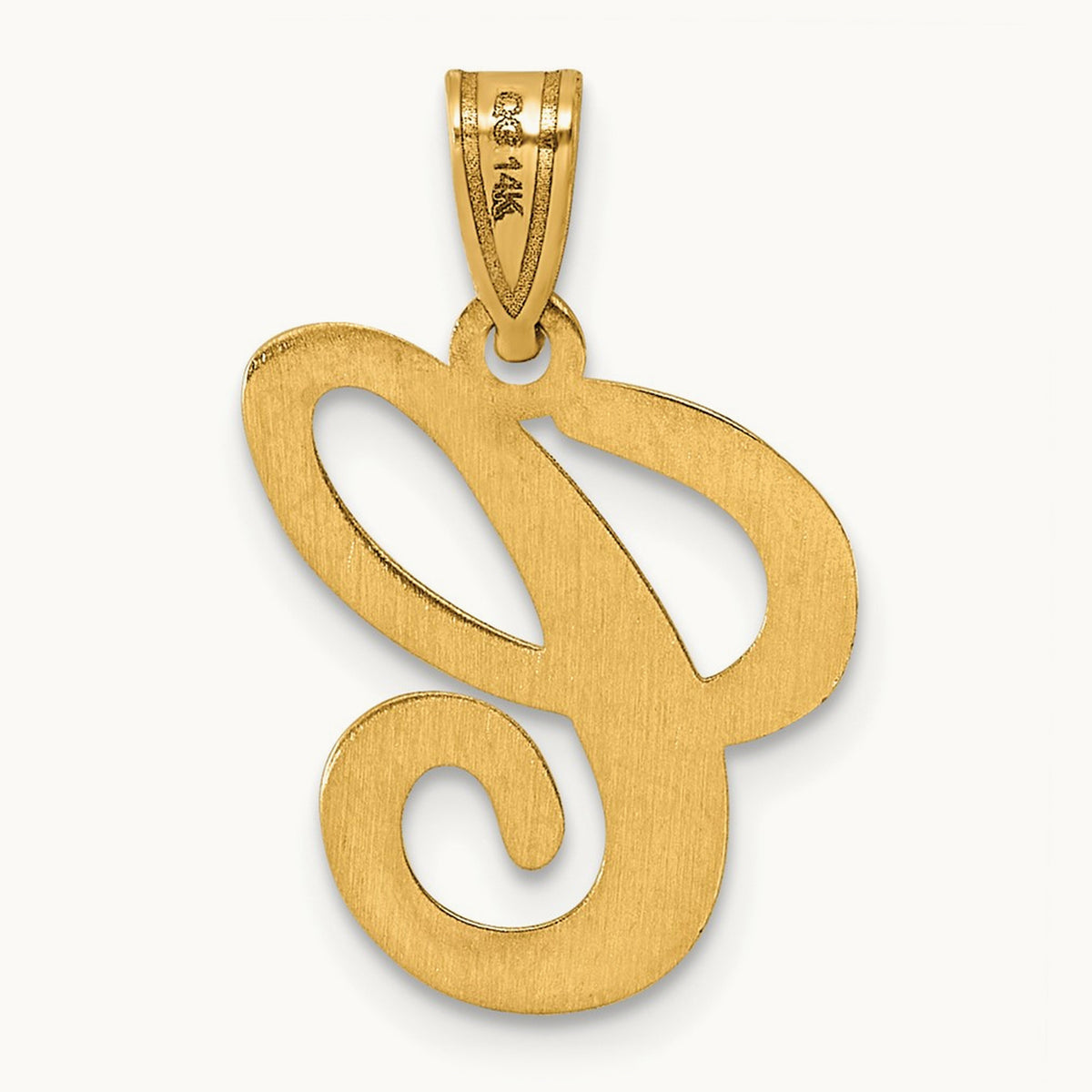 Script Letter C Initial Pendant, 14K