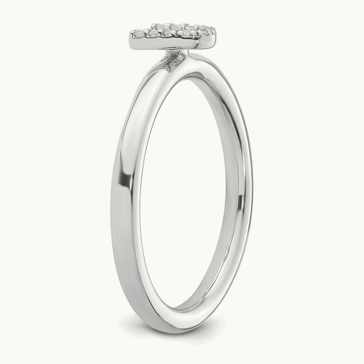 Stackable Diamond Ring — 14K White Gold, U