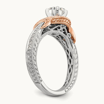 Peg Set Semi-Mount Criss-Cross Engagement Ring, 0.25 ct tw