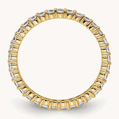 Polished Shared Prong Diamond Eternity Band — 14K Yellow Gold, 0.5 ct