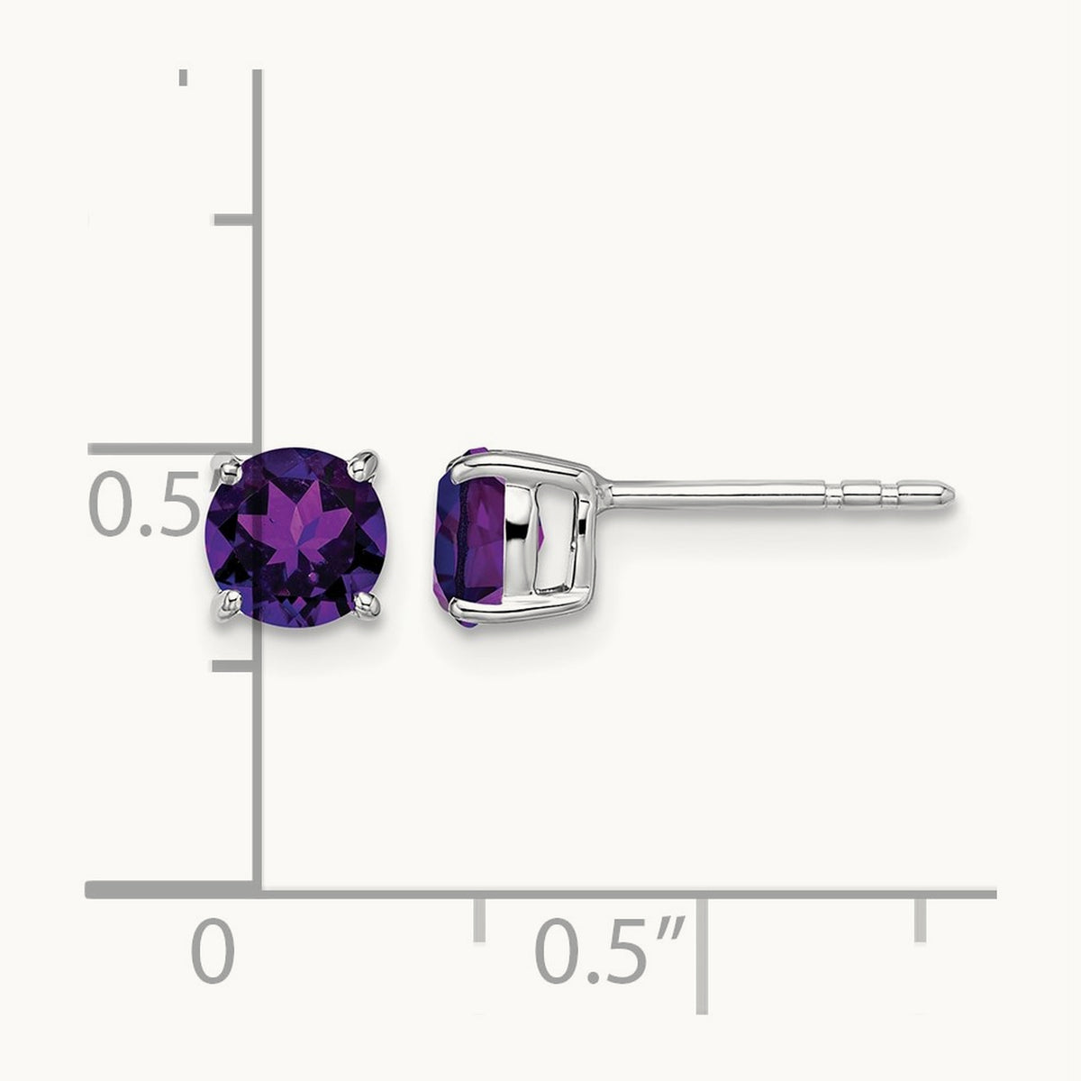 Round Amethyst Earrings — 5.2mm