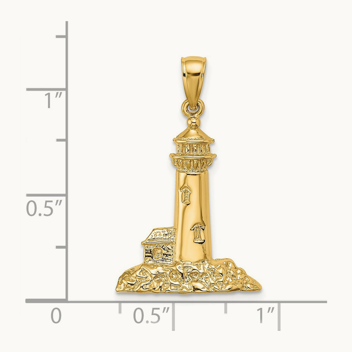 Polished Lighthouse Charm, 14K