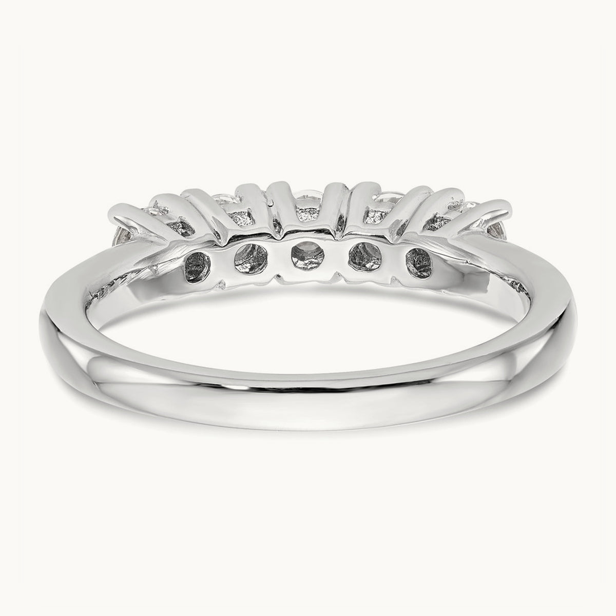 5-Stone Diamond Band, 14K White Gold