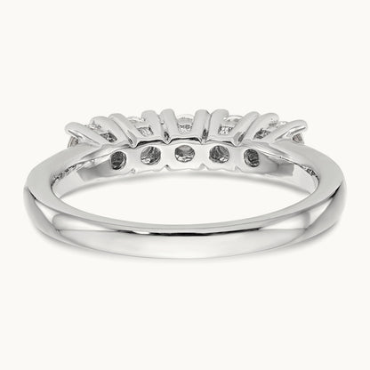 5-Stone Diamond Band, 14K White Gold