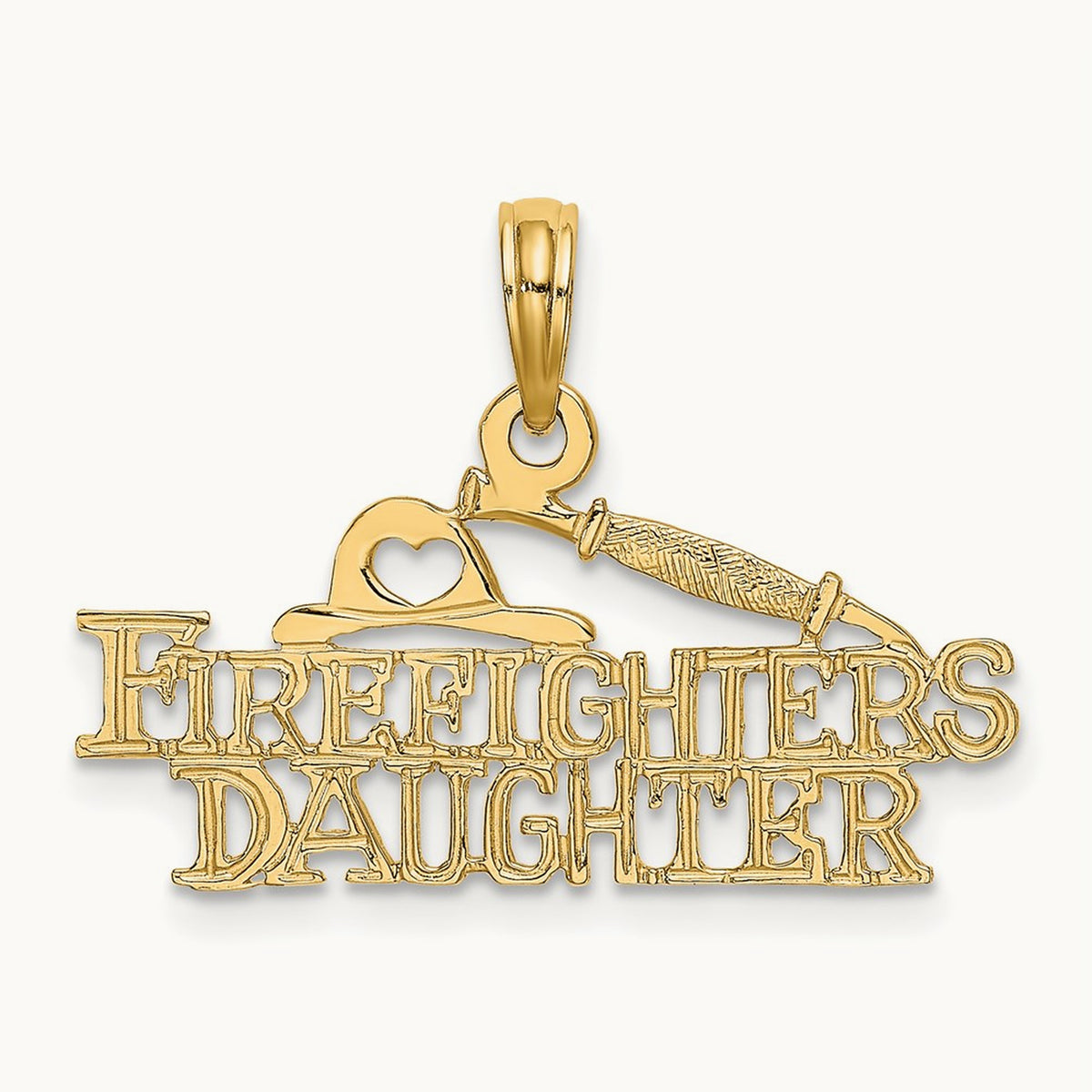 FIREFIGHTER'S DAUGHTER Charm — 14K Yellow Gold