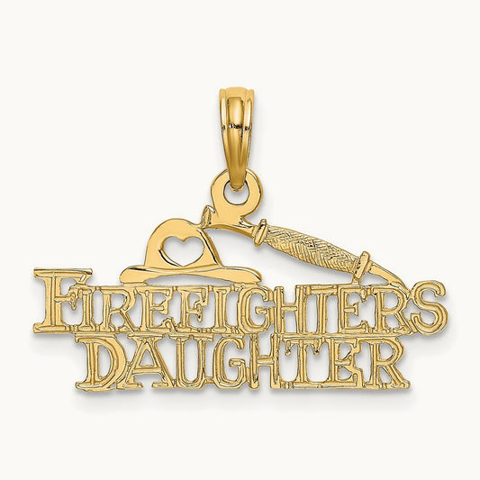 FIREFIGHTER'S DAUGHTER Charm — 14K Yellow Gold