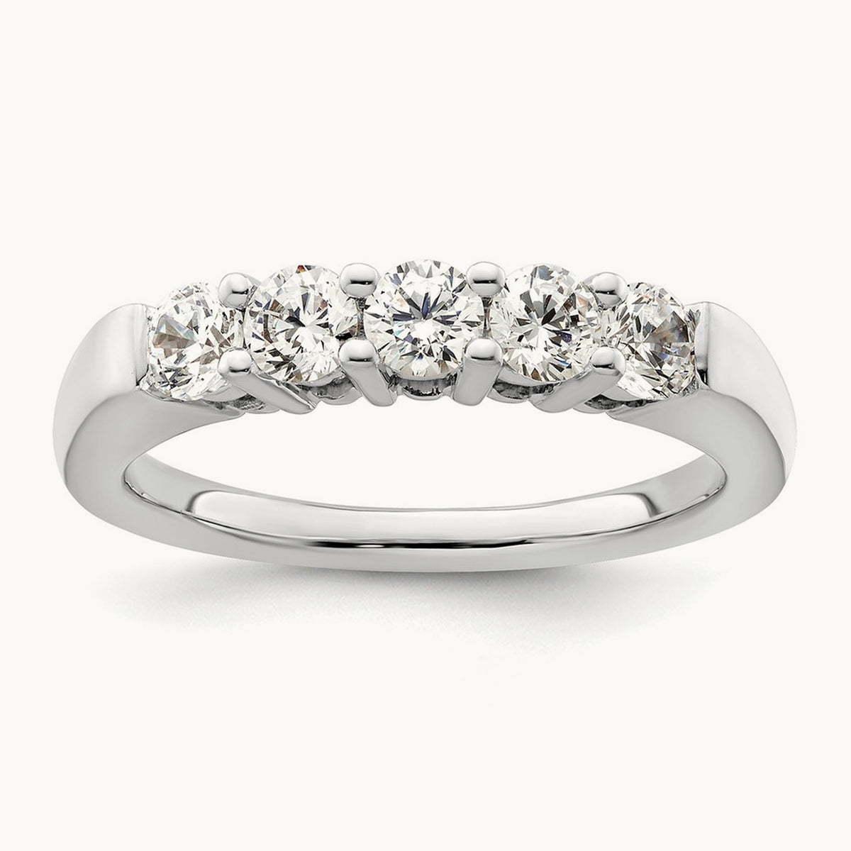 5-Stone Diamond Band, 14K White Gold